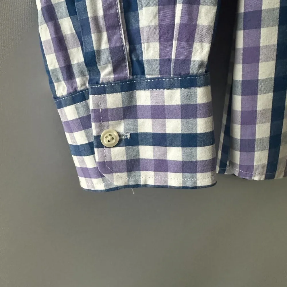 Blue, White & Purple Check Izod Large Shirt - Picture 9 of 11